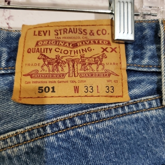 Levis by 3palms High Waisted Cropped Button Fly Cuffed - Picture 7 of 9